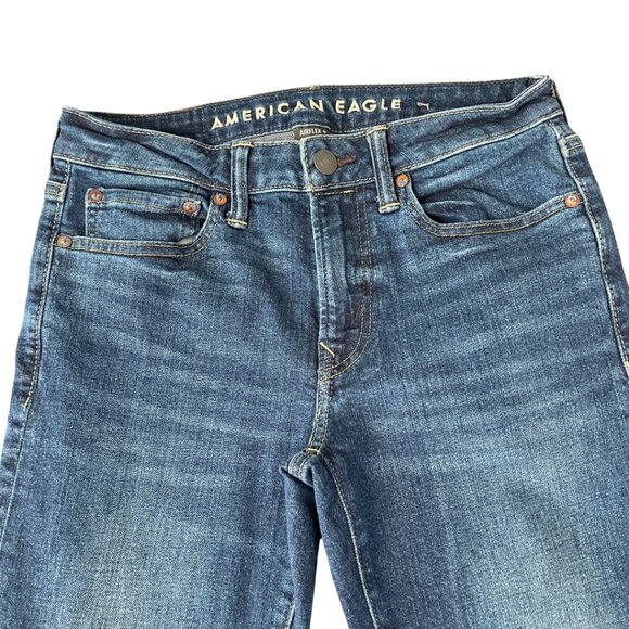 American Eagle Airflex Slim Straight Jeans Mens Size 29x30 Rustic Blue Dark Wash - Picture 2 of 13